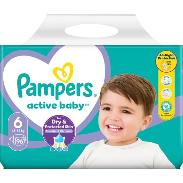 PAMPERS Active Baby storlek 6 (96 bitar) - månadsförpackning