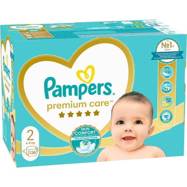 Fiche PAMPERS Premium Care. 2 (136 st)