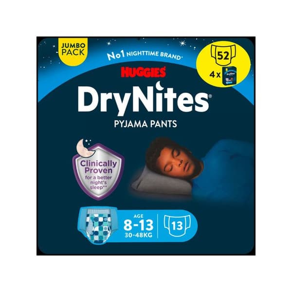 DryNites Nattblöja för Kille 8-15 År 27-57 kg (4x13)