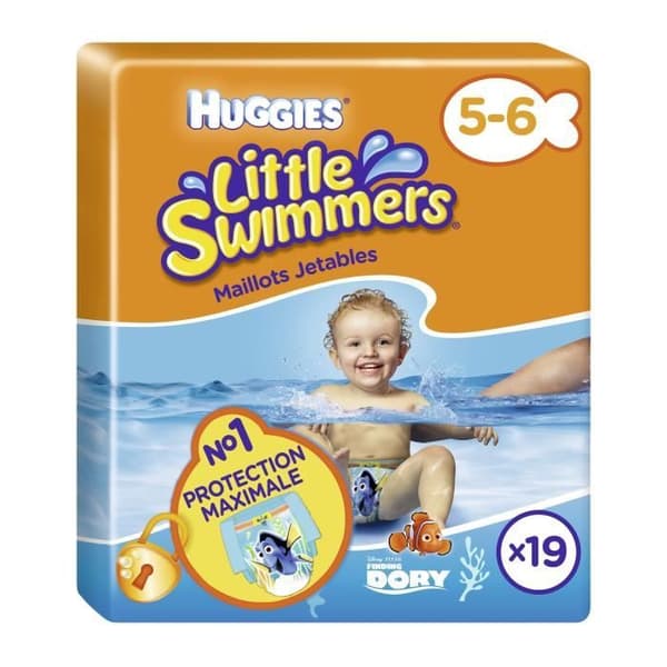 HUGGIES Maxi Pack Little Swimmers - Storlek 5/6 - 19 Simblöjor