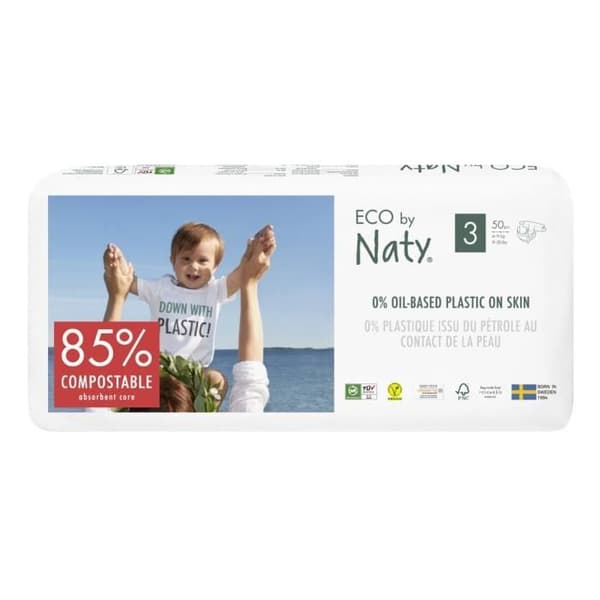 NATY - Set med 2 paket blöjor Storlek 3 Midi 4-9 kg 100st