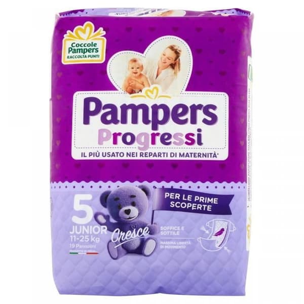 Pannolini Pampers Progressi Maxi 11-25 Kg Misura 5 (19pz) 90986690