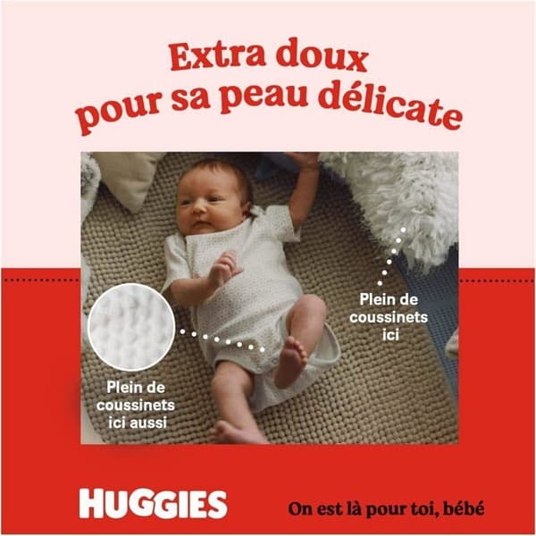 Huggies - 2567021 - Extra Care Baby storlek 2 (3-6 kg), 4 förpackningar med 40 blöjor, färglös, storlek 2