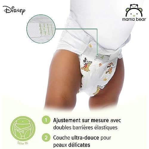 Mama Bear Disney Ultra Absorbent Babyblöjor - Storlek 4 (8-14 kg) - Vit - 168 stycken (2 paket om 84)