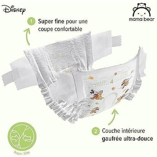 Mama Bear Disney Ultra Absorbent Babyblöjor - Storlek 4 (8-14 kg) - Vit - 168 stycken (2 paket om 84)