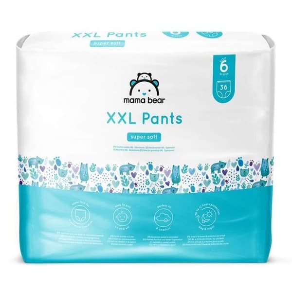 Mama Bear Brand - XXL-blöjor - Storlek 6 (18-30 kg), 2-pack (2x36) - 5400606007680