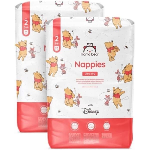 Mama Bear Disney Soffor Bebis Ultra Absorbent - Storlek 2 - 168 Bitar