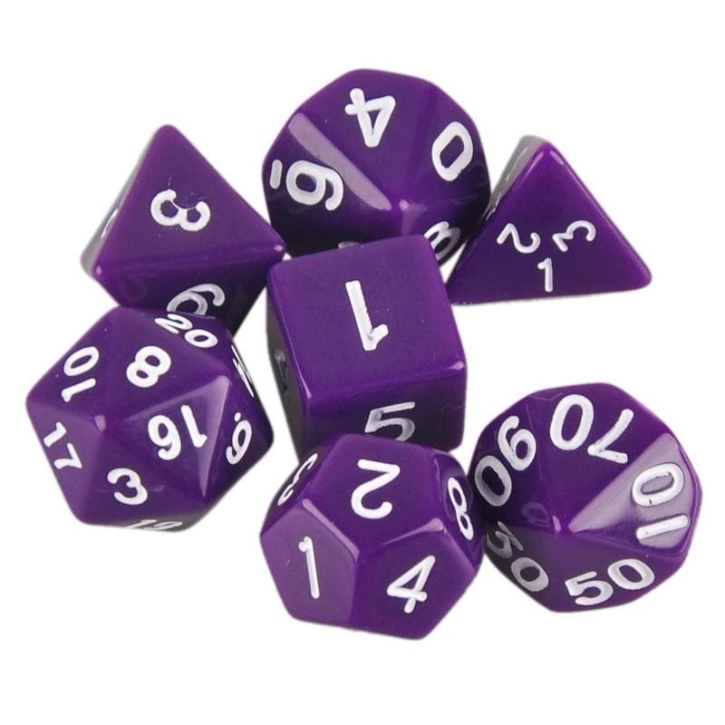 7-pack tärningar till Dungeons and Dragons (lila)