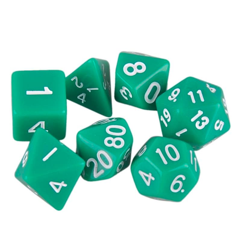 7-pack tärningar till Dungeons and Dragons (Grön)