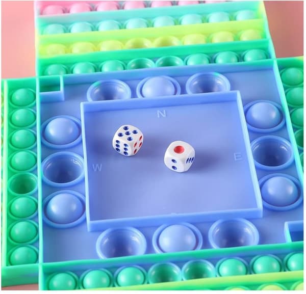4 spiller skakbræt Pop it Fidget legetøj til børn voksne