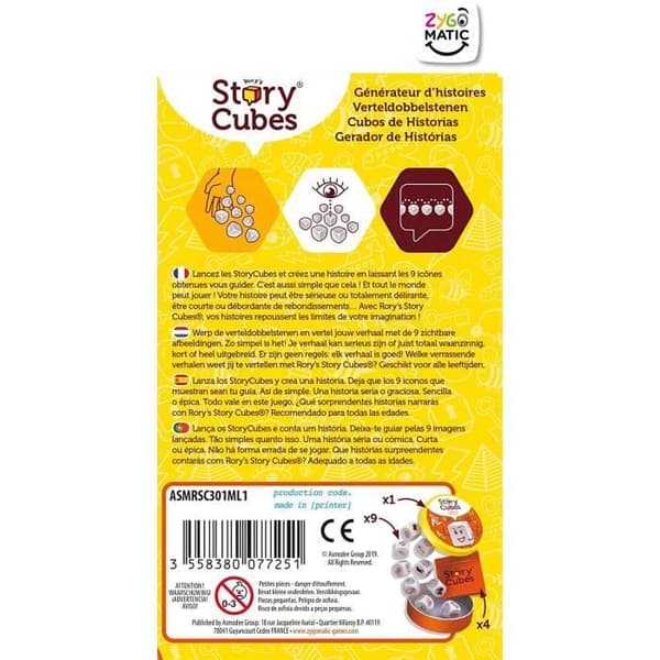 Rory's Story Cubes Klassiskt brädspel - 2021 års upplaga från märket ASMODEE för barn från 6 år och uppåt