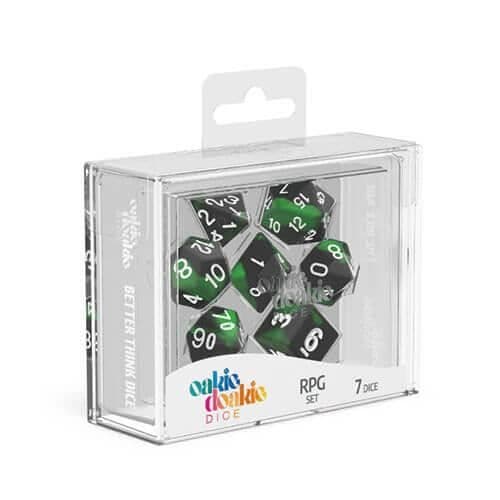 Oakie Doakie RPG-set med lysande mörka tärningar 7st - Biohazard