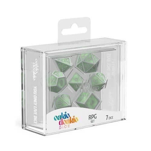 Oakie Doakie RPG Metal Glow in Dark Dice 7st - Druids Blaze