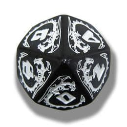 Black &amp; White Dragon Dice Set - QWORKSHOP - Barn - Blandat
