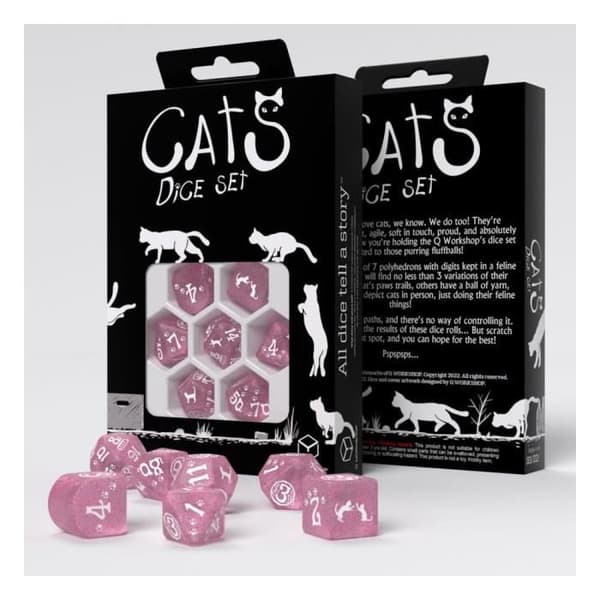 Tärningsspel - Q WORKSHOP - CATS PACK DES DAISY - 7 polyedriska tärningar