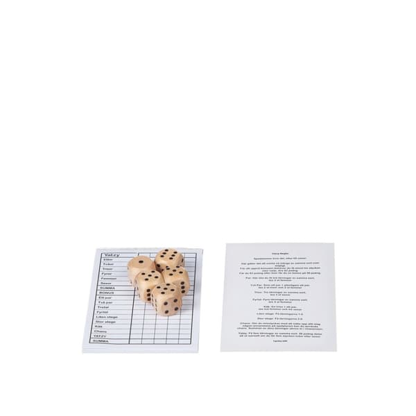 Yatzy spel vit trälåda10x13cm