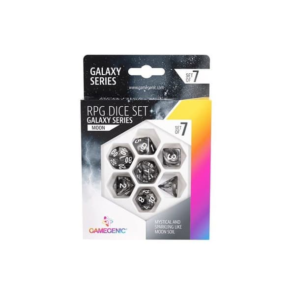 Des - Gamegenic des game - GGS50014ML - Set med 7 Des Jdr - Galaxy Series: Moon