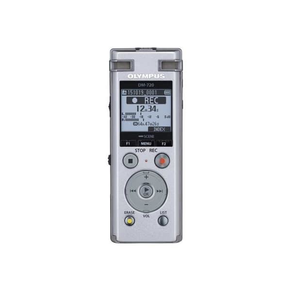Diktafon - OLYMPUS - DM-720 - 4 GB - Silver - Med ME-33 mikrofon