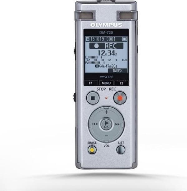 Olympus DM-720 + ME-3 Intern hukommelse Sølvdiktafon