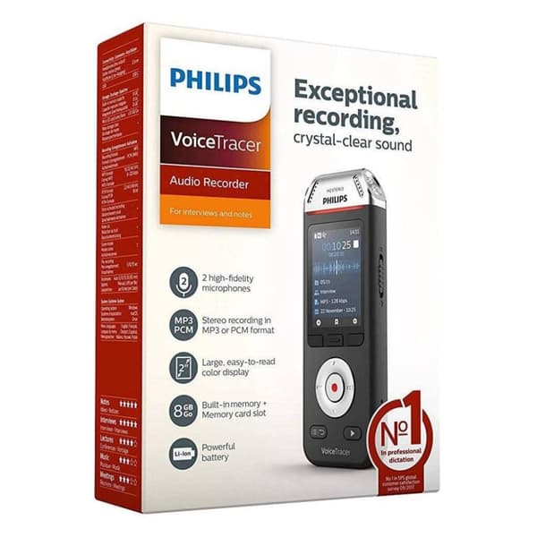 Philips DVT2110 VoiceTracer Äänitallennin musta/hopea