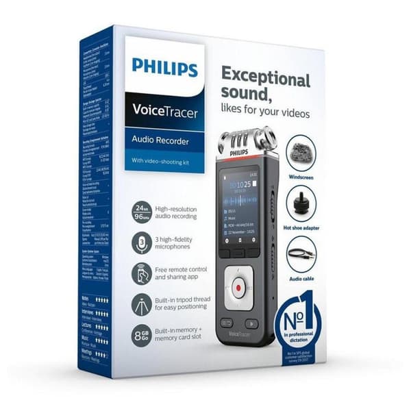 Philips DVT7110 VoiceTracer-lydoptager antracit/krom