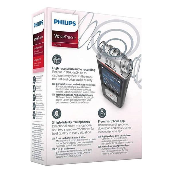 Philips DVT6110 VoiceTracer Äänitallennin musta/hopea