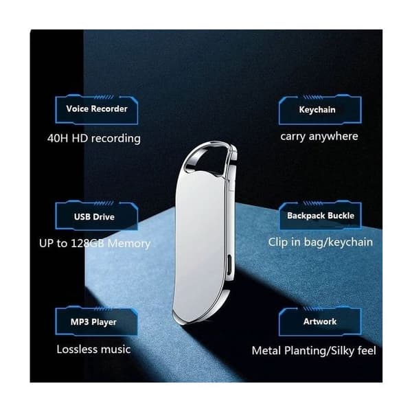 Dold spionmikrofon spionröstinspelare 32GB MP3-spelare