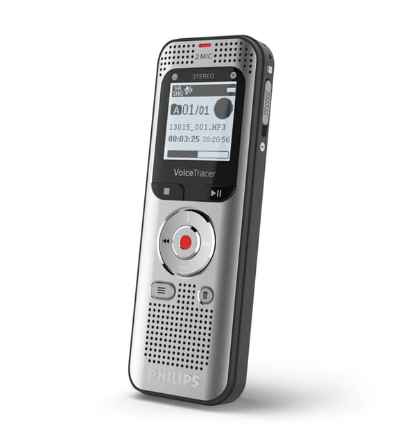 Philips Voice Tracer DVT2050 - ääninauhuri - 8 Gt - alumiininen vaalea hopea metallinen etuosa ja musta