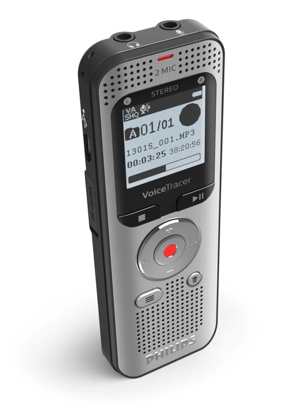 Philips Voice Tracer DVT2050 - ääninauhuri - 8 Gt - alumiininen vaalea hopea metallinen etuosa ja musta