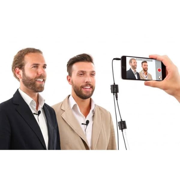 IK 2247294K10015 iRig Mic Lav DUAL Lavalier-mikrofon - rundstrålande kapsel - medföljer vindruta och klämma - 150 cm kabel ingår - co