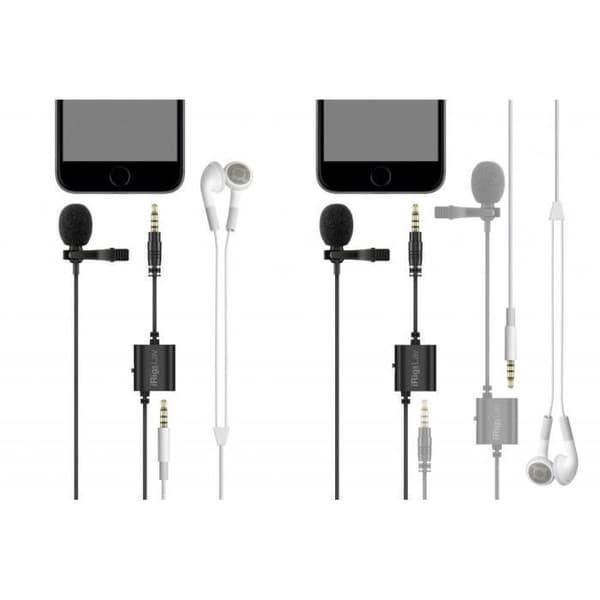 IK 2247294K10015 iRig Mic Lav DUAL Lavalier-mikrofon - rundstrålande kapsel - medföljer vindruta och klämma - 150 cm kabel ingår - co