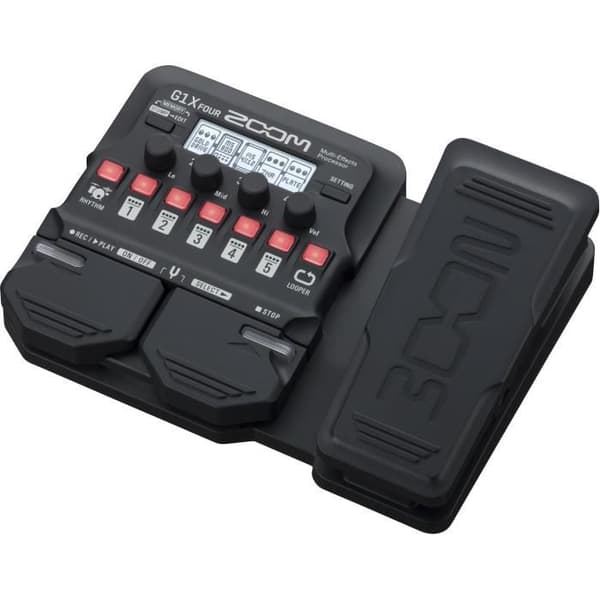 Zoom 9550302496036 G1X FOUR Multi Effekter - 70 inbyggda effekter - 13 simuleringar av klassiska förstärkare - Upp till 5 samtidiga effekter