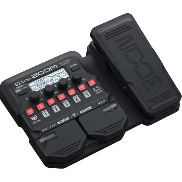 Zoom 9550302496036 G1X FOUR Multi Effekter - 70 inbyggda effekter - 13 simuleringar av klassiska förstärkare - Upp till 5 samtidiga effekter