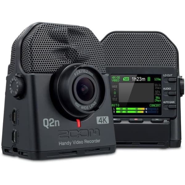 Zoom Q2n-4K LCD-färgskärm - CMOS-sensor 1/2.3?? 16 megapixel, F2.8 bländare, 150° - 120° stereo X/Y mikrofon,