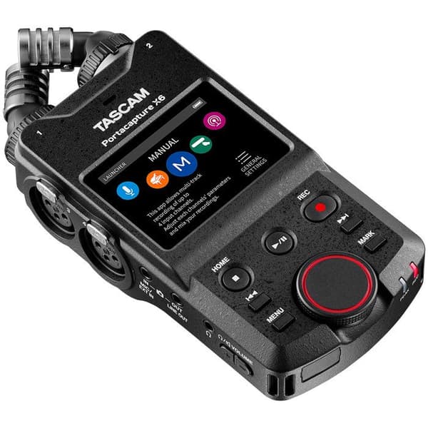 Tascam Portacapture X6 - Stereo fickinspelare - Hi-Res Audio - Justerbara stereomikrofoner - 2,4' färgpekskärm - U