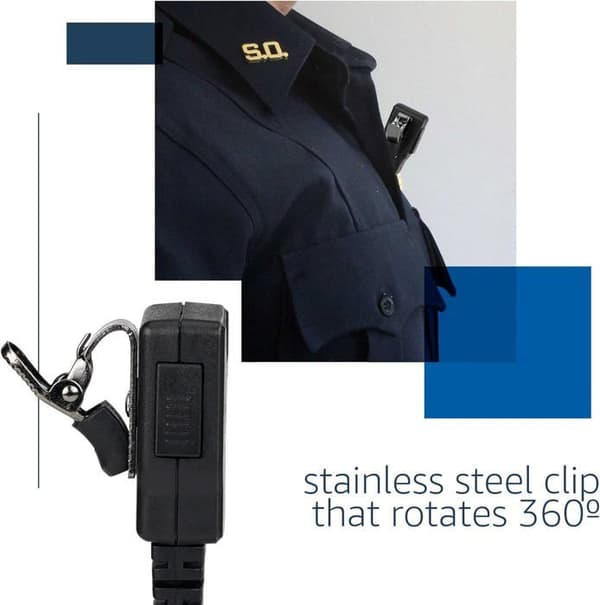 Retevis Over Ear-headset med mikrofon, kompatibel med Motorola HYT etc Tvåvägsradio, 2-stifts headset (2 st)