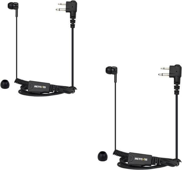 Retevis Over Ear-headset med mikrofon, kompatibel med Motorola HYT etc Tvåvägsradio, 2-stifts headset (2 st)