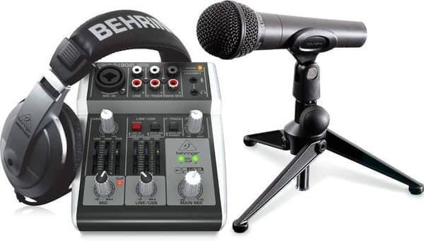 Behringer PODCASTUDIO 2 USB Kit - Komplett inspelningsstudio för podcaster och ljudproduktioner