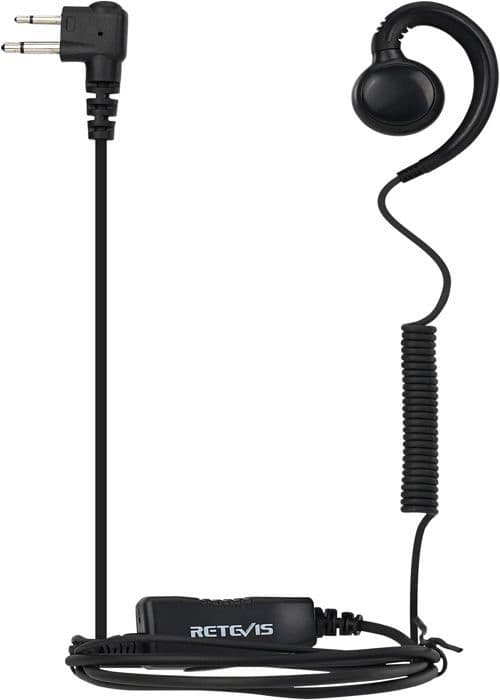 Retevis Walkie Talkies hörlurar med mikrofon kompatibel med Motorola MAG One A8 HYT etc 2 Pin C Shape Radio hörlurar