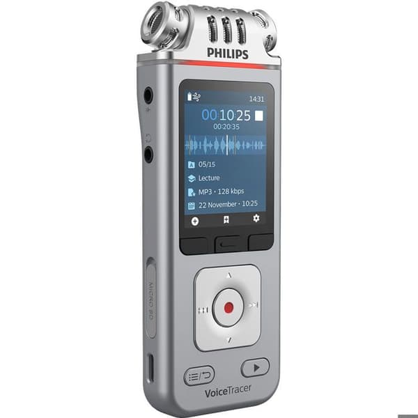 Digital diktafon - PHILIPS - DVT4110 - 8 GB - Mötesmikrofon - MicroSD-kortplats