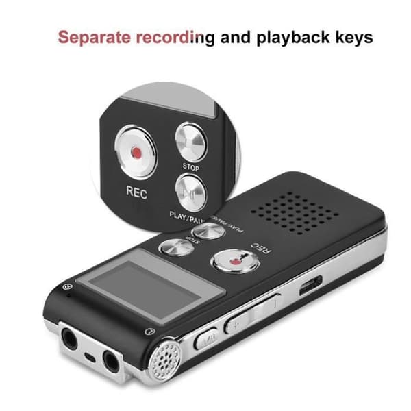 XUY Dictaphone Digital Voice Recorder 8GB Svart