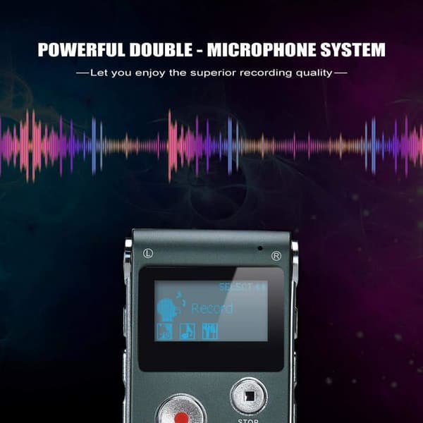 Dictaphone - Obehandlad - Digital inspelning 8GB - Röstinspelare - MP3-spelare - Kompakt