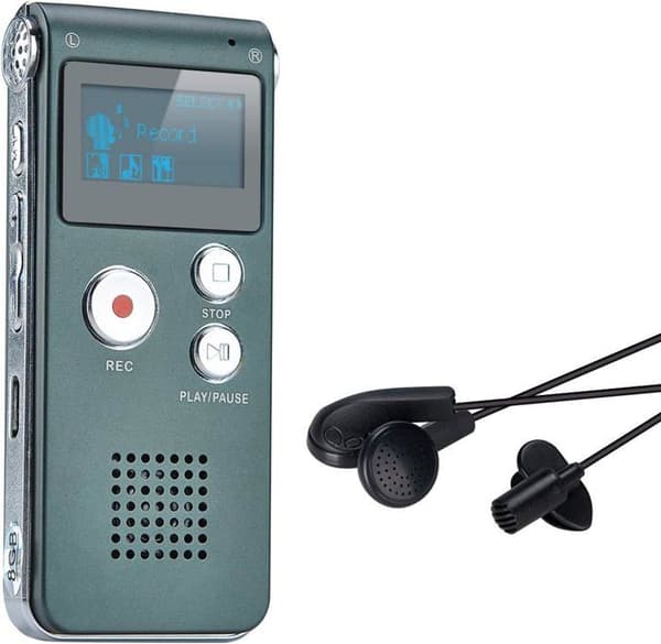 Dictaphone - Obehandlad - Digital inspelning 8GB - Röstinspelare - MP3-spelare - Kompakt