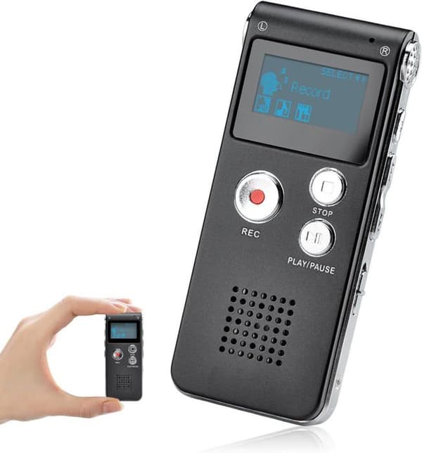 COVVY Digital Diktaphon Bärbar 16GB Ljudinspelare Ljudinspelare Diktaphon LCD Spelare MP3 Dictapho46