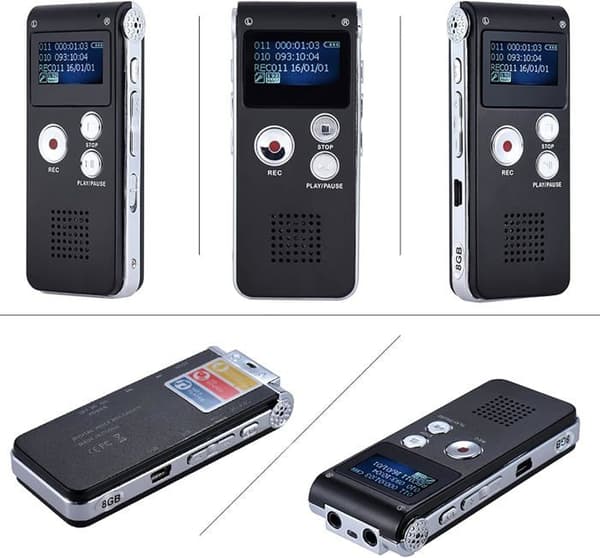 Inspelare - Intelligent - 8 GB - Digital Diktaphon - VOR-funktion - MP3-spelare