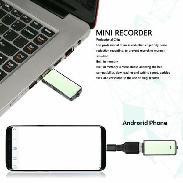 minifinker USB bärbar röstinspelare Professionell brusreducering Röstaktiverad inspelare