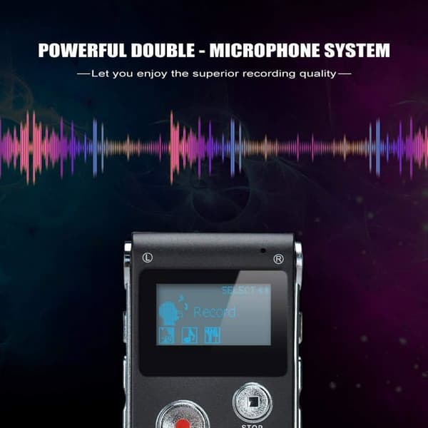 Diktaphon - Flerfärgad - 8GB - Röstinspelare - MP3-spelare - Bärbar