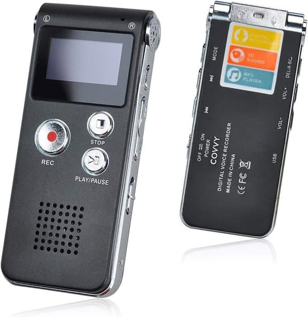 Diktaphon - Flerfärgad - 8GB - Röstinspelare - MP3-spelare - Bärbar