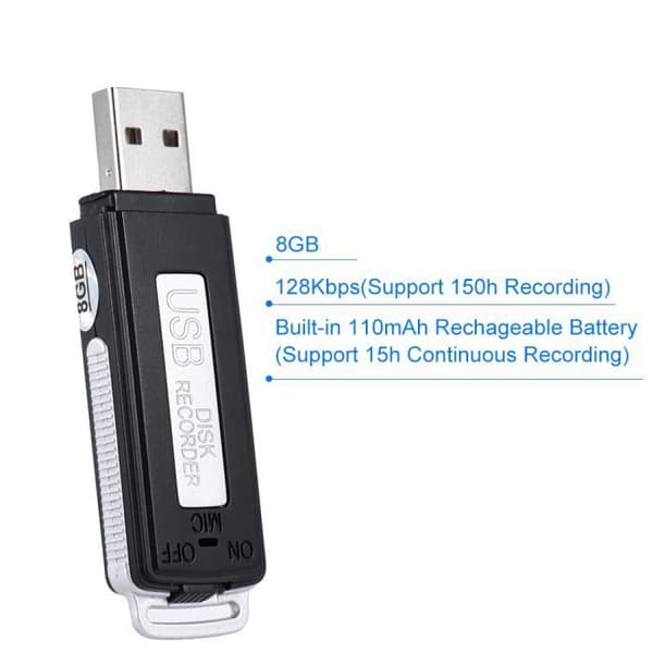 Mini Portabel 8 GB U-disk Röstinspelare Audio Diktfon