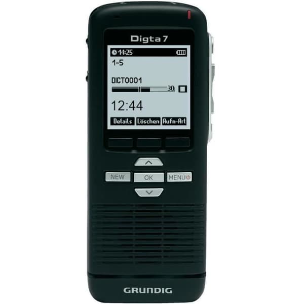 Diktfon - GRUNDIG - Digta 7 Push - Svart - 300 timmar inspelning - USB 2.0